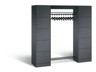 locker met kapstok,HxBxD 1950x1870x480mm,romp RAL7016,front RAL7016 - 1