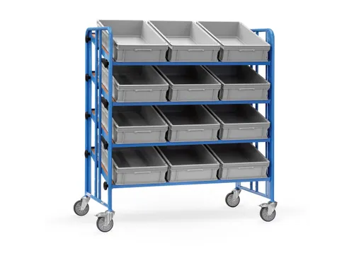 Bakkenwagen 2896 met 12 bakken 300kg 1200x658mm blauw