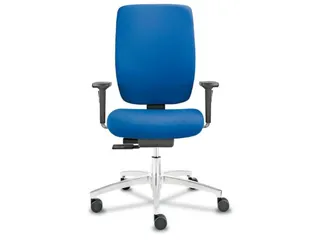 Bureaustoel,Synchroonmech.,Armleuningen Verst.,Zitting Stof Blauw - 1