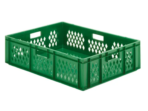 Euronorm-stapelbak 78liter Groen 210x800x600mm Wanden Opengewerkt