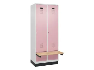 locker met bank,HxBxD 1950x800x815mm,2vak,vak B 400mm,cilinderslot - 2