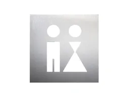 deurbord,wc dames/heren,RVS,zelfklevend,HxB 160x160mm