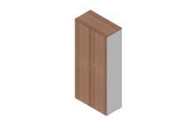 kantoorkast 4xhouten vloer 5 OH romp aluminium front canaletto-hout