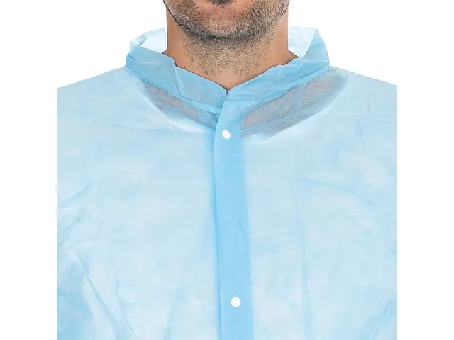 Hygonorm 27436 Bezoekersjassen met drukknopen PP Blauw maat L