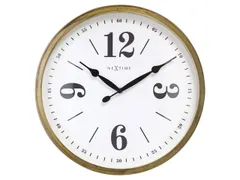 Landelijke wandklok - 39cm - Stille klok - Wit/ Goud- NeXtime "Classic