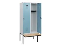 locker met bank,HxBxD 1950x800x815mm,2vak,vak B 400mm,draaigrendel