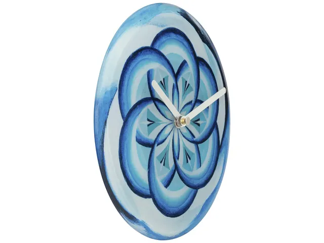 Horloge de Table/Murale 20 cm-Silencieux-Bleu-Verre Trempé-NeXtime Co