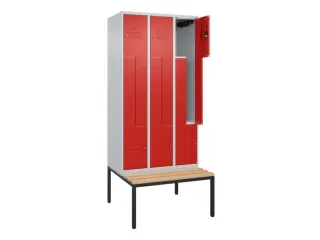 Z-garderobekast,HxBxD 2120x900x815mm,6vak,vak B 300mm,cil.-slot - 2