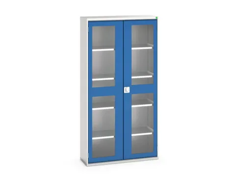 vitrinekast 2000x1050x350mm 4xStalen bodem romp RAL7035 front RAL5010