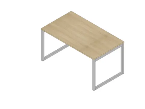 bureau,HxBxD 730x1400x800mm,blad eiken,sledeframe aluminium