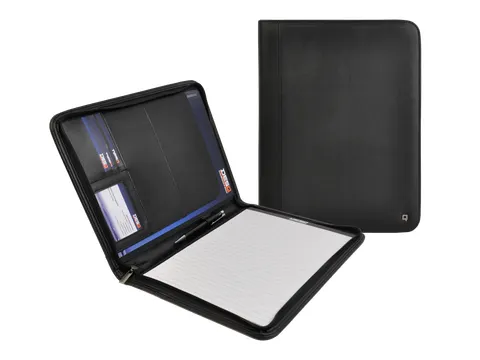 DESQ A4 Conferentiemap Met Ritssluiting en Schrijfblok