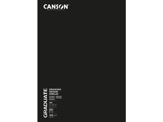 Schetsboek Canson Graduate 20vel 140gr A4 wit