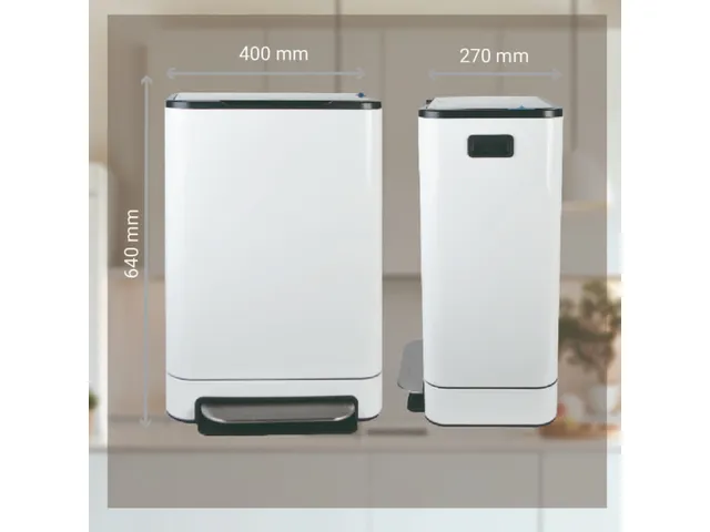 Afvalbak Desq 6053.01 pedaalemmer 40 liter RVS Wit