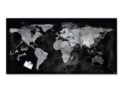 Glasmagneetbord Sigel Artverum 91x46cm Wereldkaart