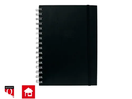 Notitieboek Quantore A5 spiraal tab zwart lijn