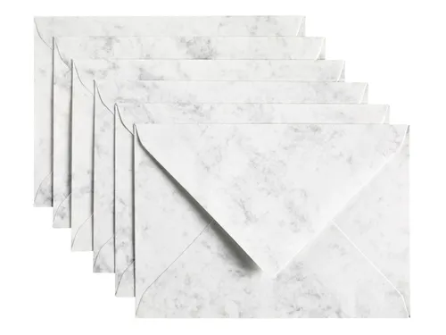 Envelop Papicolor C6 114x162mm Marble grijs Gegomd