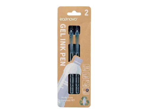 Gelschrijver Econovo 0.7mm blauw en zwart blister à 2 stuks