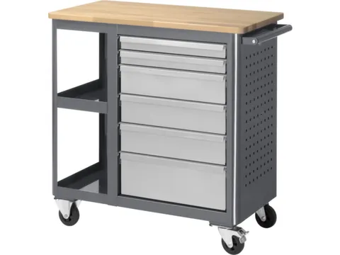 werkbank,HxBxD 950x960x450mm,beukblad,draagverm. 450kg,4-voet/4wielen