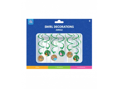Jungle hangdecoratie 70cm Party Swirl 12 stuks