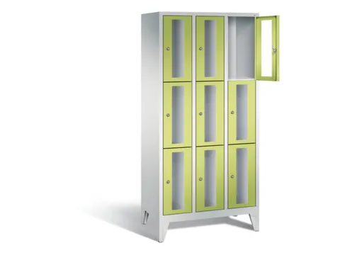 lockerkast 1850x900x500mm 3x3 vakken Cilinderslot Poten, RDS1108060