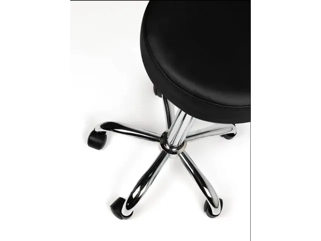 Tabouret kruk zwart standaard gasveer harde wielen