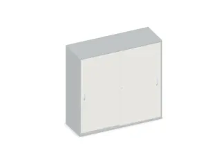 Schuifdeurkast 1150x1200x430mm Decor Romp Lichtgrijs Decor Front Wit - 1