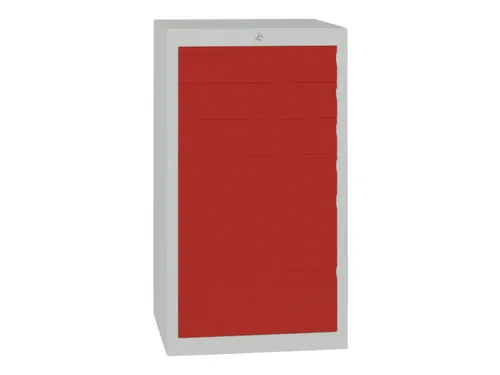 ladekast,HxBxD 900x500x500mm,6lade(n),cil.-slot,RAL7035,front RAL3000