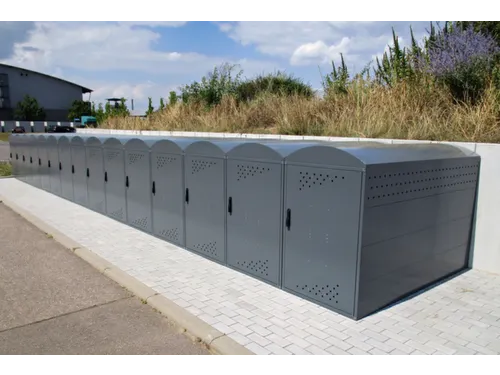 fietsgarage,aanbouwveld,HxBxD 1250x850x2050mm,wanden staal,dak staal