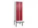 locker met bank,voor scheiding van kleding,HxBxD 2120x600x815mm,2vak