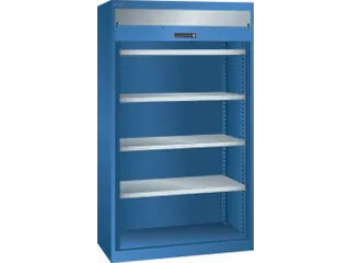zwaarlast-roldeurkast,HxBxD 1950x1100x641mm,4xStalen bodem,lak RAL5019 - 3