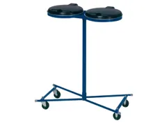 Dubbele Afvalverzamelaars Blauw Verrijdbaar 1020x860x500mm 120 Liter