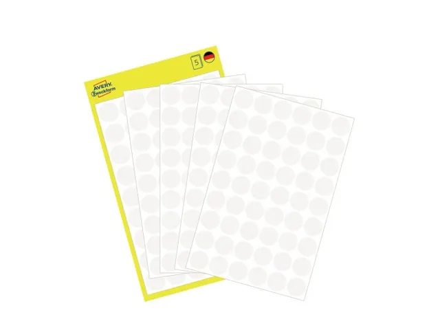 Etiket Avery Zweckform 3145 Rond Ø12mm Wit 270 Stuks