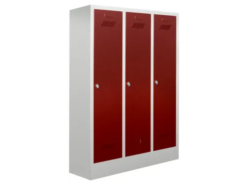 lockerkast v. kinderen,HxBxD 1600x930x500mm,3vak,RAL7035,front RAL3000