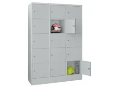 lockerkast,RAL 7035,HxBxD 1850x1200x500mm,3x5vakken,vak B 400mm