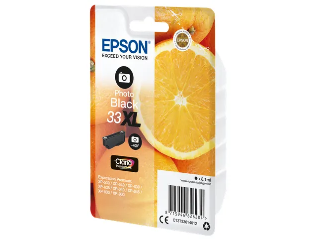Singlepack Photo Black 33XL Claria Premium Ink