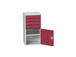 ladekast HxBxD 1000x525x550mm 4laden romp RAL7035 front RAL3004 - 1