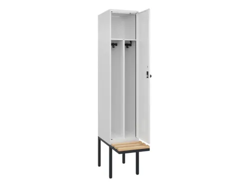 locker met bank,voor scheiding van kleding,HxBxD 2120x400x815mm,1vak