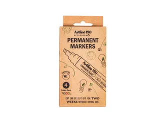 Permanent marker Artline 190 Eco schuin Dry Safe 2-5mm assorti 4 stuks - 3