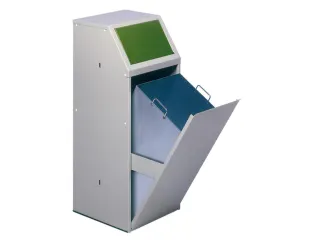 Afvalverzamelaar 69 liter binnenbak sticker glas klep voorzijde groen - 1