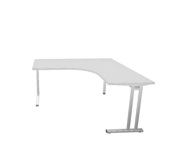 bureau in vrije vorm,HxBxD 740x1600x1600mm,vrije vorm,MP-lichtgrijs