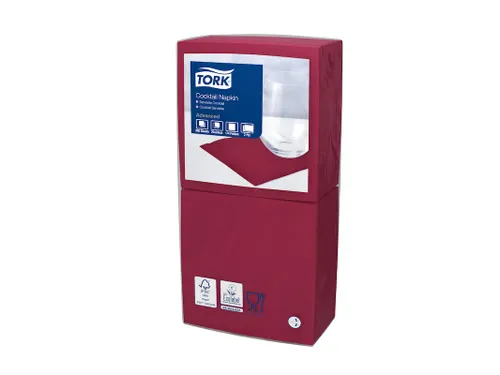 Tork 477824 Cocktailservet Advanced Bordeaux 24x24cm