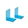 Boekensteun MAUL 10x10x13cm acryl set 2 neon blauw transparant