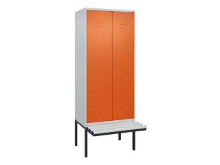 PBM-locker met bank,HxBxD 2120x800x815mm,2vak,vak B 400mm,cil.-slot - 1
