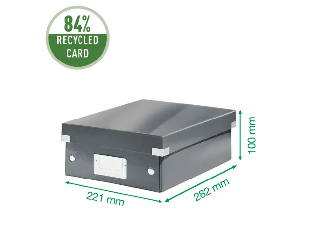 Sorteerbox WOW Click & Store 220x100x282mm zwart 84% gerecycled karton