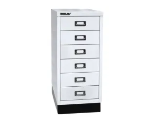 kantoor-ladekast HxBxD 670x279x380mm 6 laden romp verkeerswit staal - 2