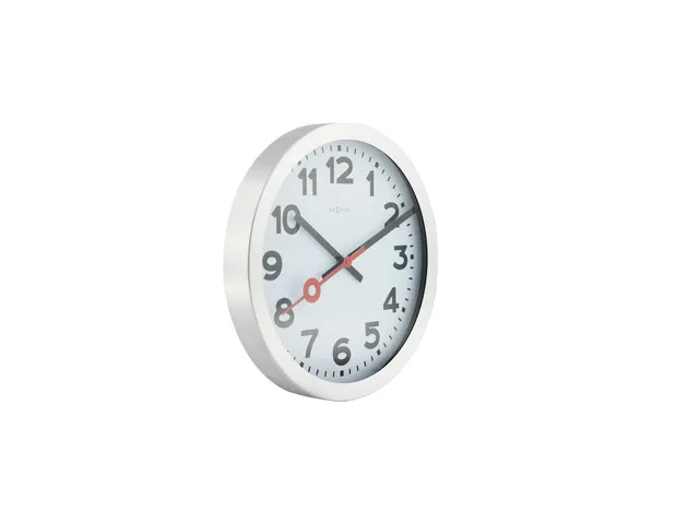 Wandklok NeXtime dia. 19cm, geborsteld aluminium, 'Station' cijfers