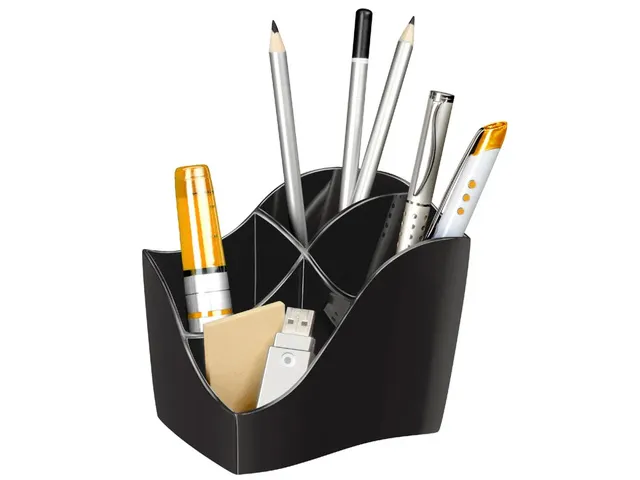 Pennenbak CEP Ellypse 4-vaks plastic zwart