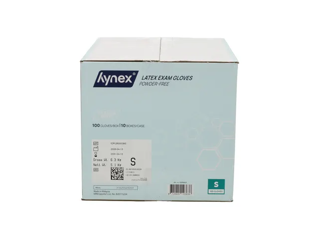 Handschoen Hynex latex S wit 5gr 100 stuks