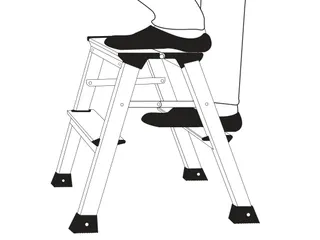 Aluminum ladder 2 treden 45cm 150kg - 3