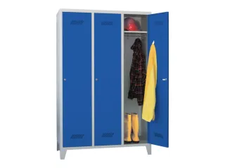 lockerkast,HxBxD 1850x1200x500mm,3vak,RAL7035,front RAL5010 - 2
